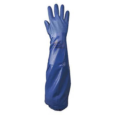 Showa Nsk26-09 Nsk26 Chemical Resistant Gloves, Nitrile, 26 In L, 20 Mil, Blue,