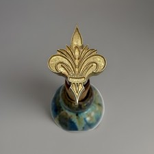 ANCIEN FER À DORER EN BRONZE MORAND RELIURE DOREUR  FLEURON fleur de lys