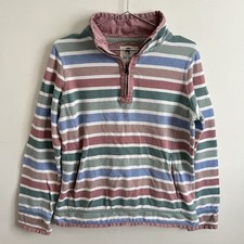 Fat Face The Airlie Sweatshirt Striped Jumper Cotton 1/2 Zip - Women's Size 12