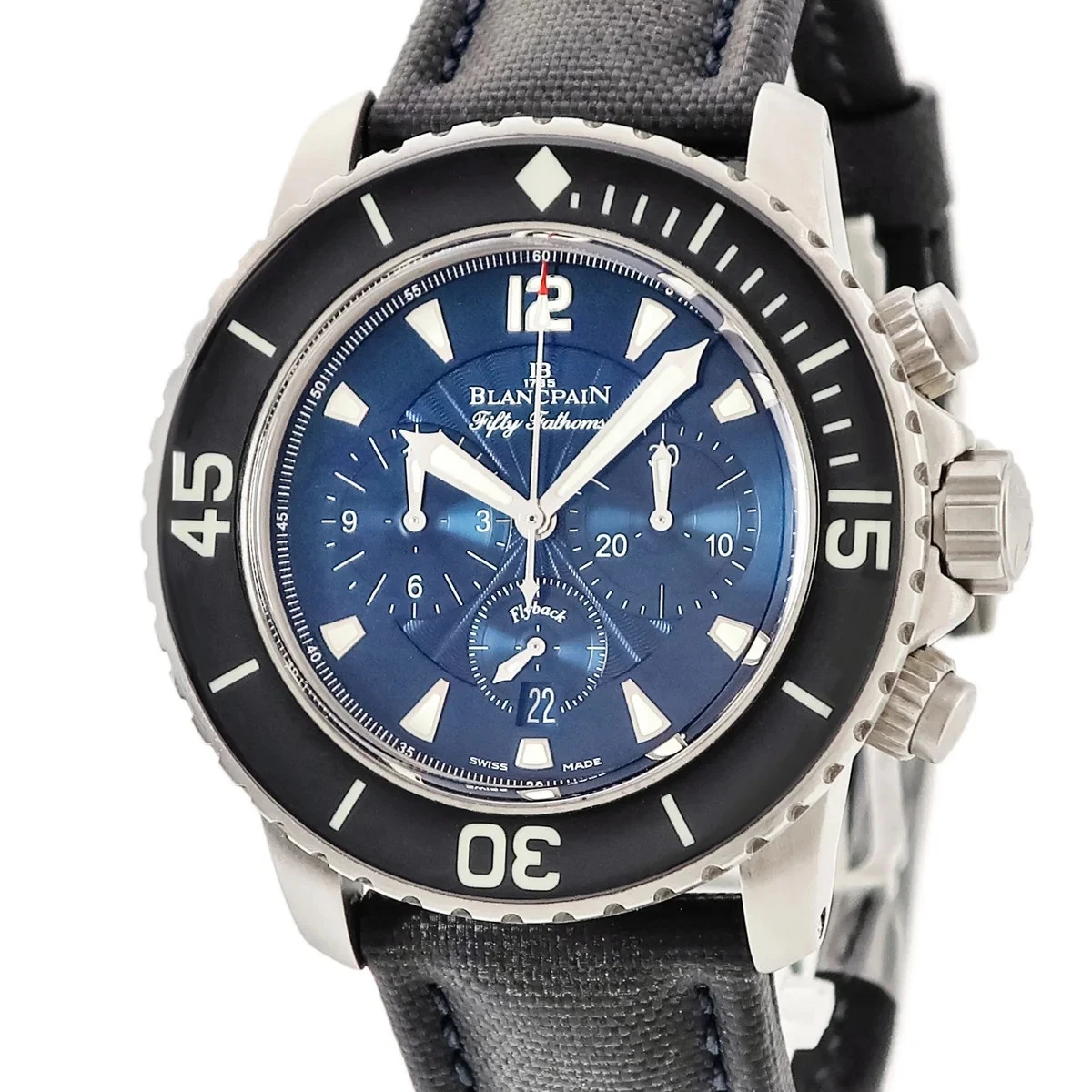 Blancpain — Blancpain Chronograph 5085FB-1140-52B Stainless Steel Canvas / Rubber #HDW207