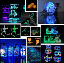 Glow in the Dark Powder 12 Colors Epoxy Resin Dye Luminous Pigment Powder Saf...
