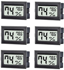 6 Pack Mini Digital Thermometer Hygrometer,Indoor Temperature and Humidity Ga...