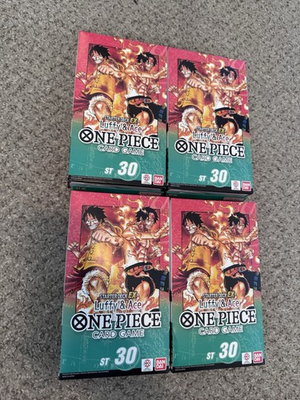 #ad One Piece ST 30 Starter Deck EX Luffy amp; Ace ST30 LOT OF 4 SEALED NEW $189.95