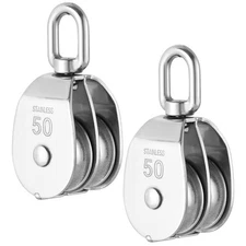 DASBET M50 Double Pulley Block Set - 304 Stainless Steel Pack of 2 | Heavy Du...