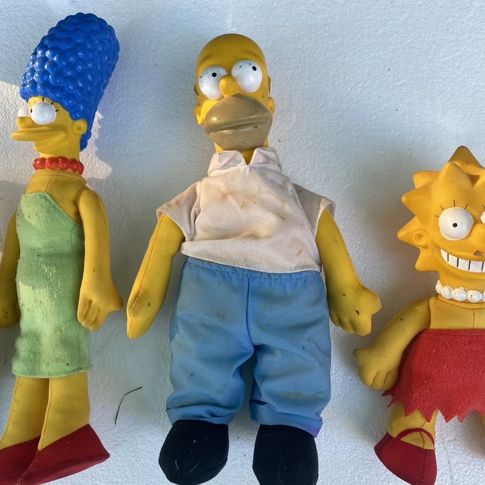 The Simpsons’ Complete Family Plushies Hard Face Dolls 1990; Set Of Five - Image 3 of 4