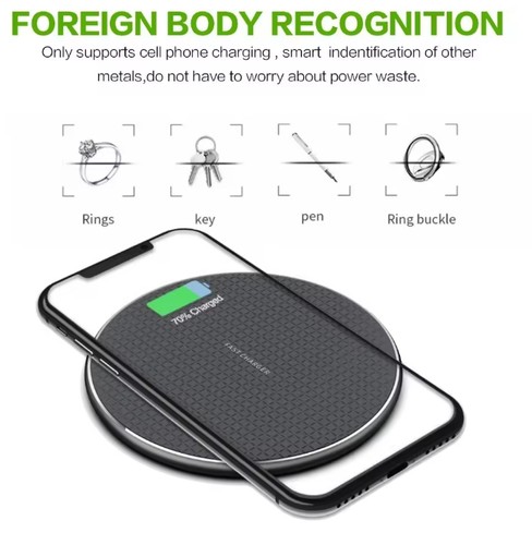 Wireless Fast Charger Charging Pad Dock for Samsung iPhone Android Cell Phone - Afbeelding 4 van 15