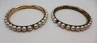 Vintage Faux Pearl Wired Bracelet Gold tone Bangle — photo 7