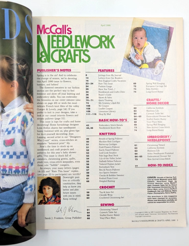 McCall's Needlework & Crafts Magazine Back Isse - April 1990 - Vol. 35, No. 2 - Image 4 of 4