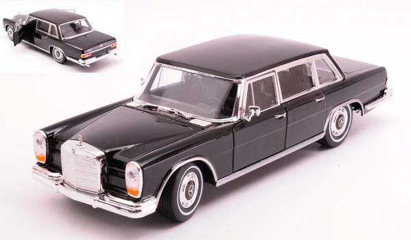 Welly 1/24 Epoche Mercedes 600 1963 Schwarz Modellbau Statisches Modell Diecast-image