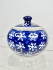 BOLESLAWIEC Polish Pottery SUGAR BOWL with Lid 2 1/2" Snowflake Winter Night — photo 4