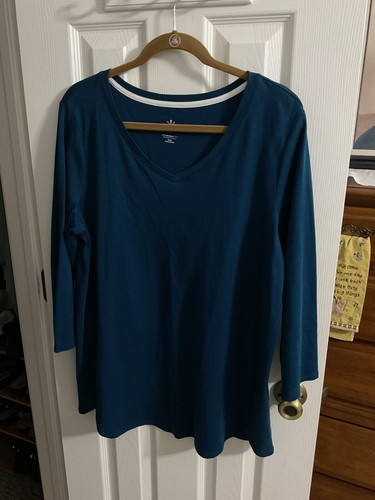 ISAAC MIZRAHI TOP NWOT TEAL SIZE XL