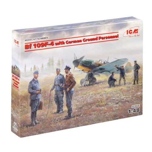 ICM 48805 Plastic model kit aircraft 1:48 Bf 109F-4 with German Ground Personnel - Picture 21 of 24