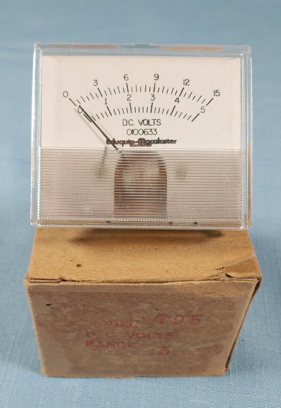 Vintage Eduquip-Macalster Panel Meter Model 795/0100633 0-5/0-15 D.C. Volt