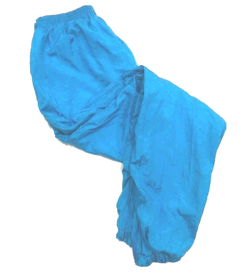 Vtg 80s 90s Nylon Swishy Pants Women L Windbreaker Track Pant Crinkle - Image 2 of 3