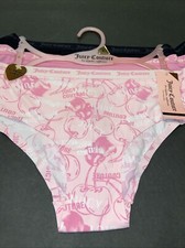 3 PACK JUICY COUTURE ASSORTED COLOR BIKINI PANTIES/ LARGE /MSRP 32