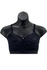 Breezies Jacquard Shine Wirefree Support Bra Black