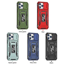 For Apple iPhone 14 /Plus Pro Max Hybrid Slide Camera Cover 360  Ring Stand Case
