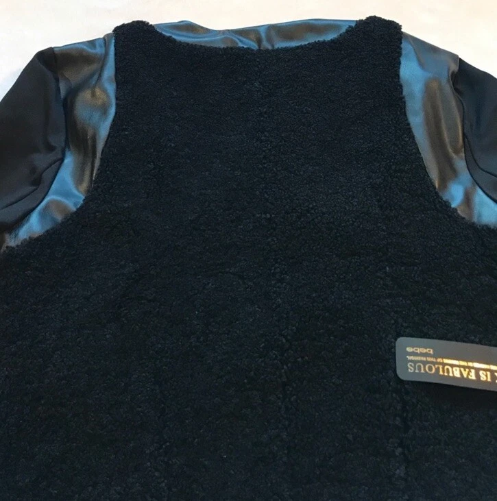 Bebe я укороченный мех Pu прикрыть куртка с Ярлыками размер 6 $159 розничной - Изображение 4 из 4