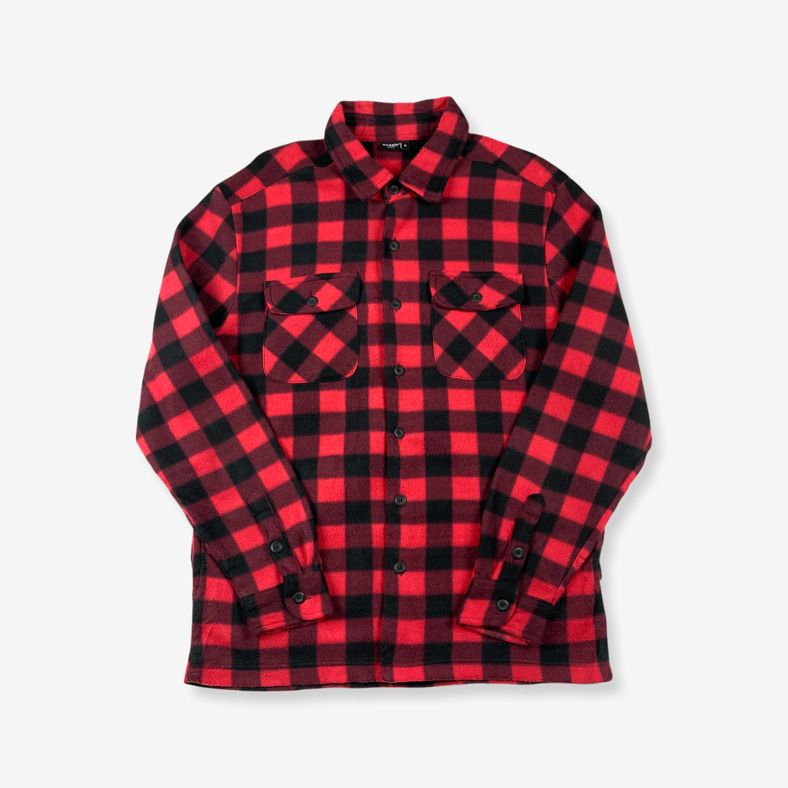 Vintage Check Fleece Shirt Red \u0026 Black 