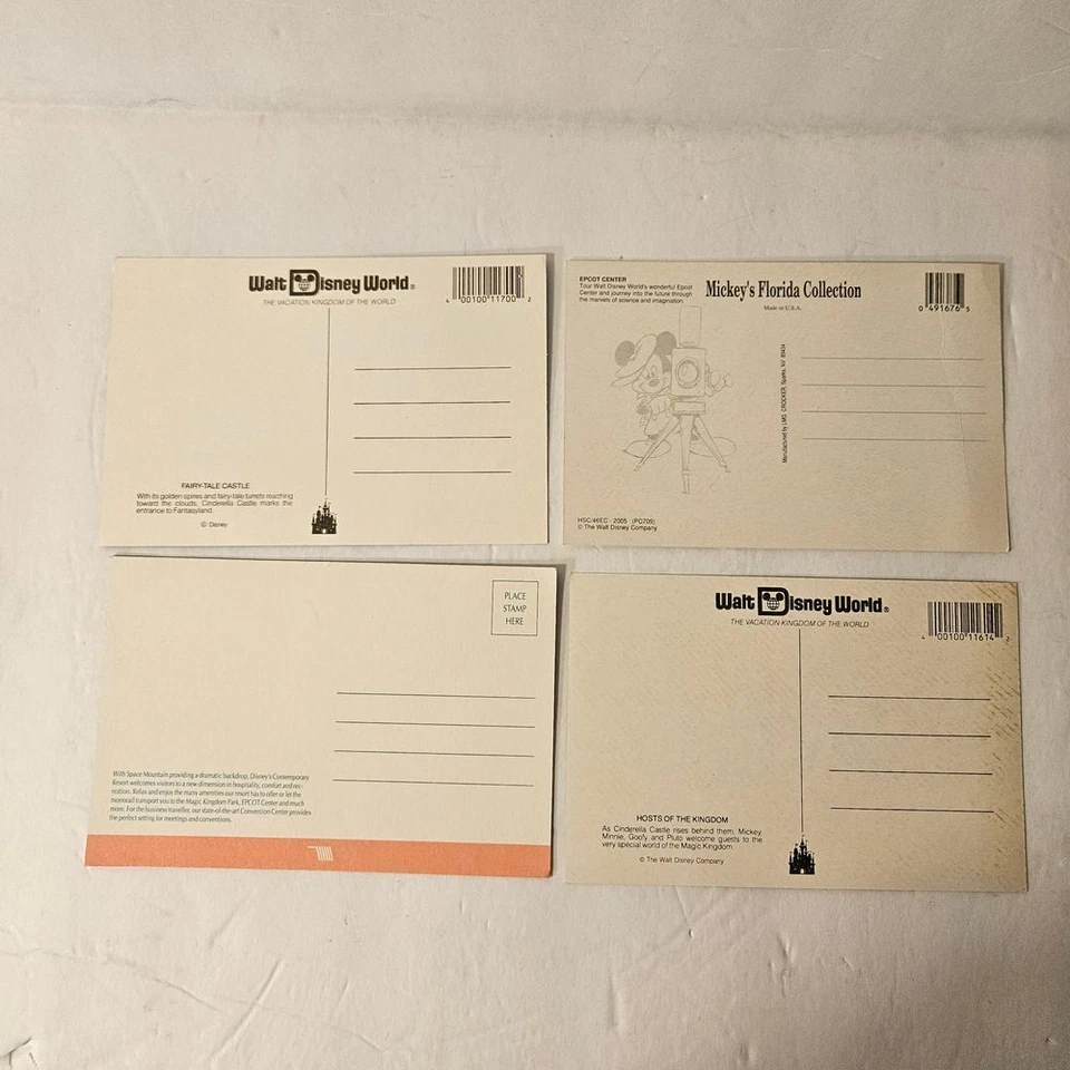Postales de colección de Walt Disney World Magic Kingdom colección central EPCOT años 90 Foto 2 de 4
