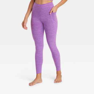 Women's High-Rise Cozy Spacedye 7/8 Leggings - JoyLab Amethyst M, Purple