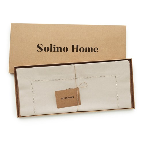 Solino Home Cotton Linen Hemstitch Linen Table Runner for Spring and Summer - Picture 4 of 4