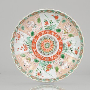 Antique Ca 1700 Kangxi Famille Verte Chinese Porcelain Plate Boys Lotus