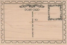 Post Card Back 4 x 5 1/2" Rubber Stamp, Post Card Stamp, Media Mail