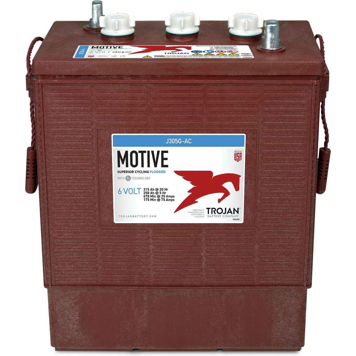 Trojan J305G-AC 6V 315Ah Flooded Lead Acid Deep Cycle Battery | eBay