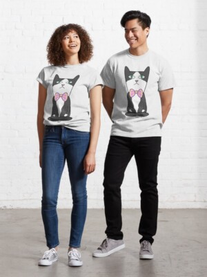 Cat With Bowtie Classic T-Shirt, gift for her,gift for him,gift for mom,gift for