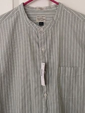 J CREW MENS BUTTON UP SHIRT LARGE CLASSIC NEW WITH TAGS STRIPED COTTON