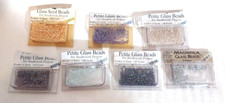 Mill Hill Petite Glass Beads For Needlework 1.60 Lot of 7 Packs - 5 Opened Packs