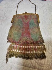 Victorian Vtg Chatelaine Mesh Chain Mail Coin Purse - READ...SEE