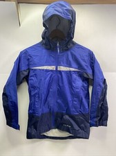 LL Bean Sz S 10-12 Kids Front Zip Windbreaker Jacket Navy Poly Mesh Liner