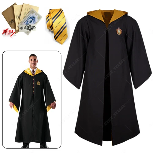 Harry Potter Gryffindor Ravenclaw Slytherin Hufflepuff Robe Cloak Tie Costume ++ - Picture 10 of 20