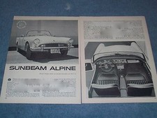 1962 Sunbeam Alpine Vintage Road Test Info Article 