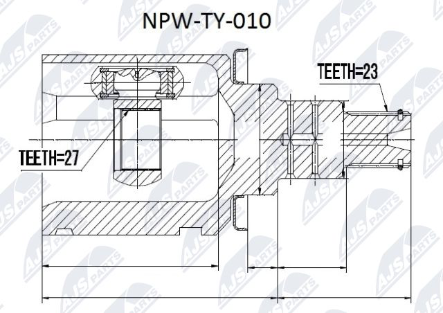 Driveshaft CV joint transmission sided NPW-TY-010 NTY for TOYOTA LEXUS - Image 3