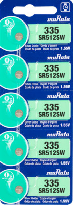 Murata 335 (SR512SW) 1.55 V Silver Oxide Battery (5 Count) - Replaces Sony 335