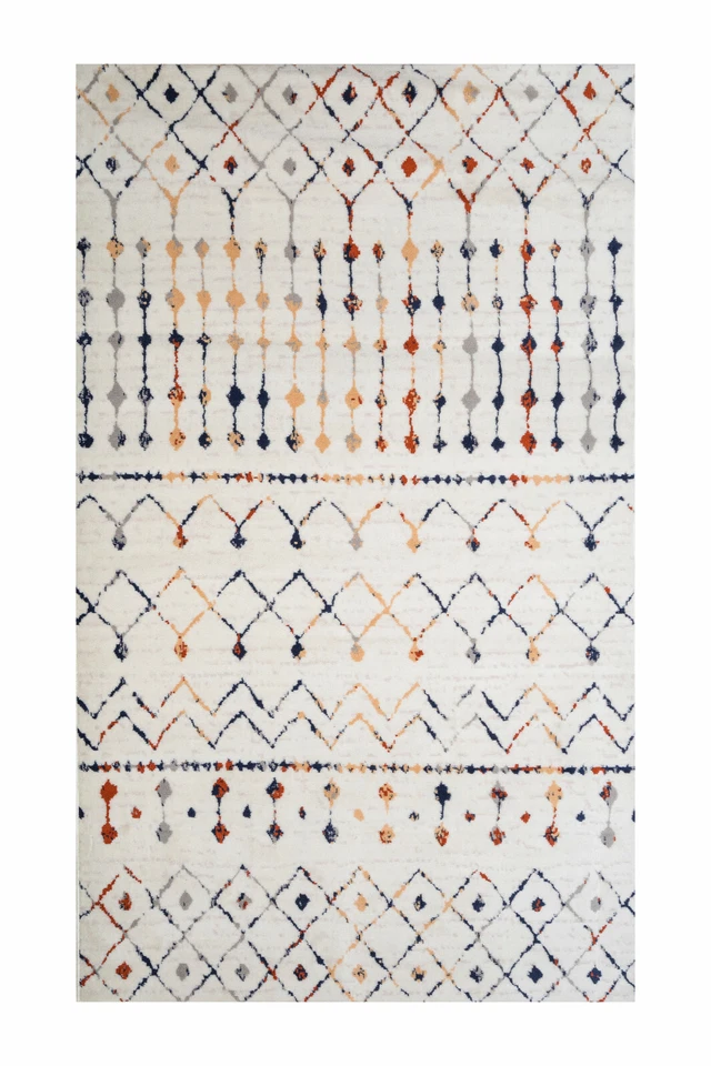 Distressed Moroccan Runner - 2'x8', Ivory, Transitional Design Area Rug - 505 - Image 3 of 4