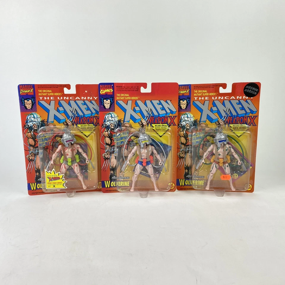 Shorts Toy Biz X-Men Wolverine Weapon X Azul Cabo Prata 4ª Edição Vermelho Cinza - Imagem 2 de 4