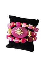 Women Natural Agate Bracelet Stack