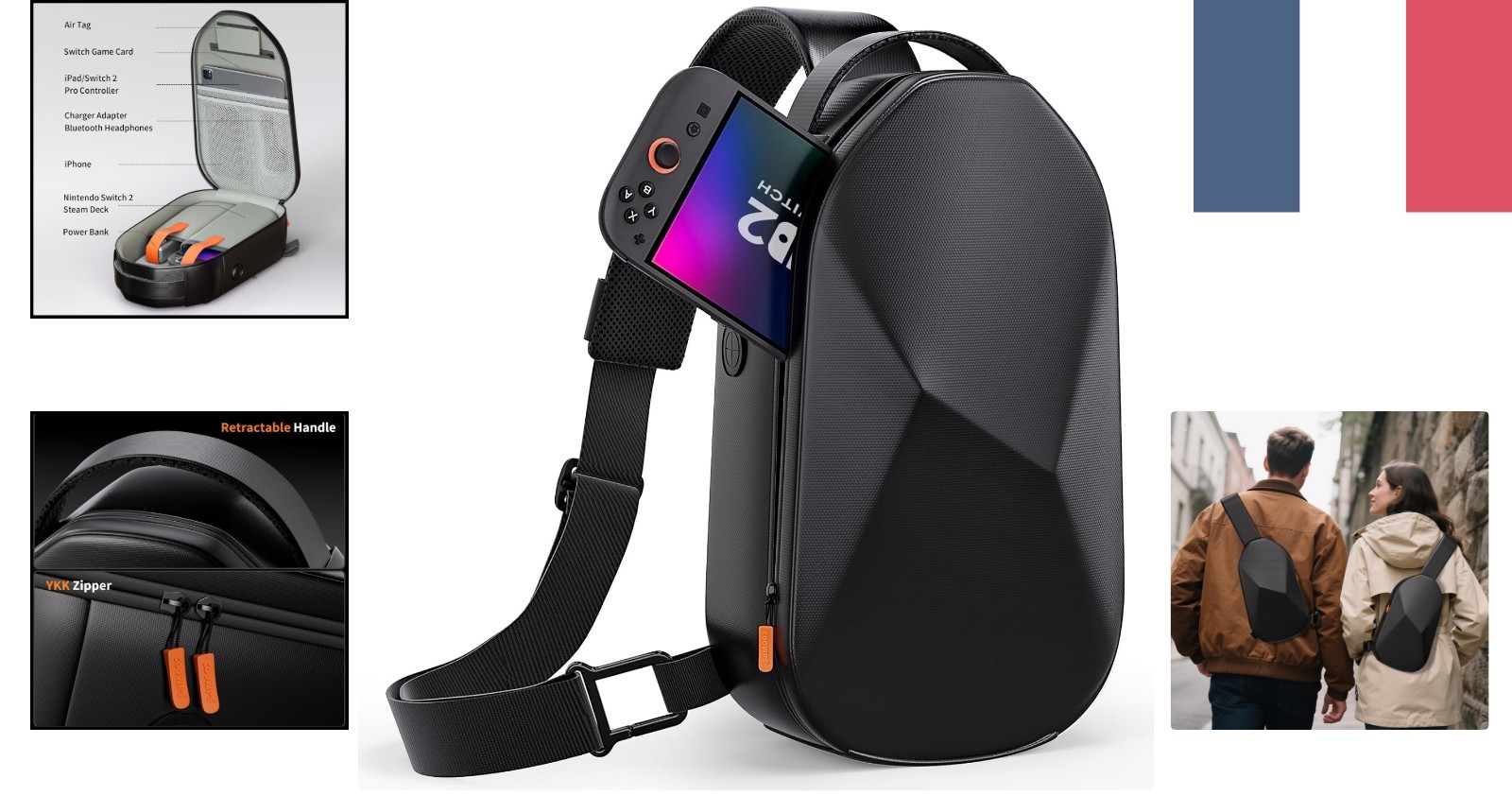 Sac Sacoche Switch 2 COOWPS étanche pour jouer en voyage en train ou avion