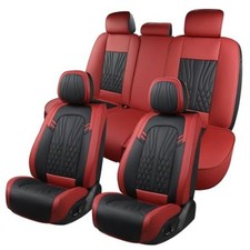 Leather Car Seat Covers,Car Seat Protector Waterproof,Seat Red 1/Full Set