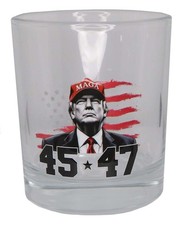 Trump MAGA 45 47 Collector's 11 oz Whiskey Glass