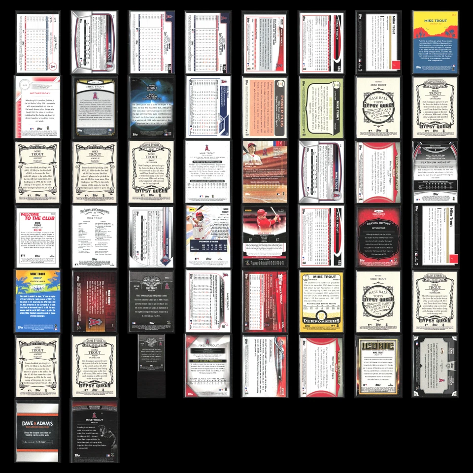 Lote de 50 cartões de beisebol Mike Trout Angels MLB coleção a granel refratores Topps - Imagem 2 de 4