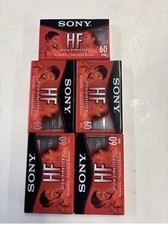 SONY HF 60 Minute Blank Audio Cassettes Tapes High Fidelity NEW Lot Of 5