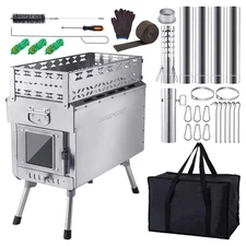 Wood Burning Sauna Hot Tent Stove, Upgraded Heat Concentration for Lasting Wa...