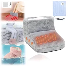 Electric Foot Warmer Heating Pad USB Charging Washable Double Feet