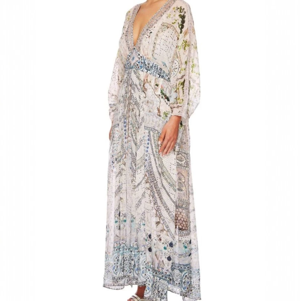 Camilla Breakfast With Silvia Kaftan Size S/M – Silk Printed Resort Dress - Image 3 of 4