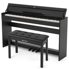 Black 88Key Digital Piano Graded Hammer Action Keyboard USB/MIDI,Bluetooth,Bench